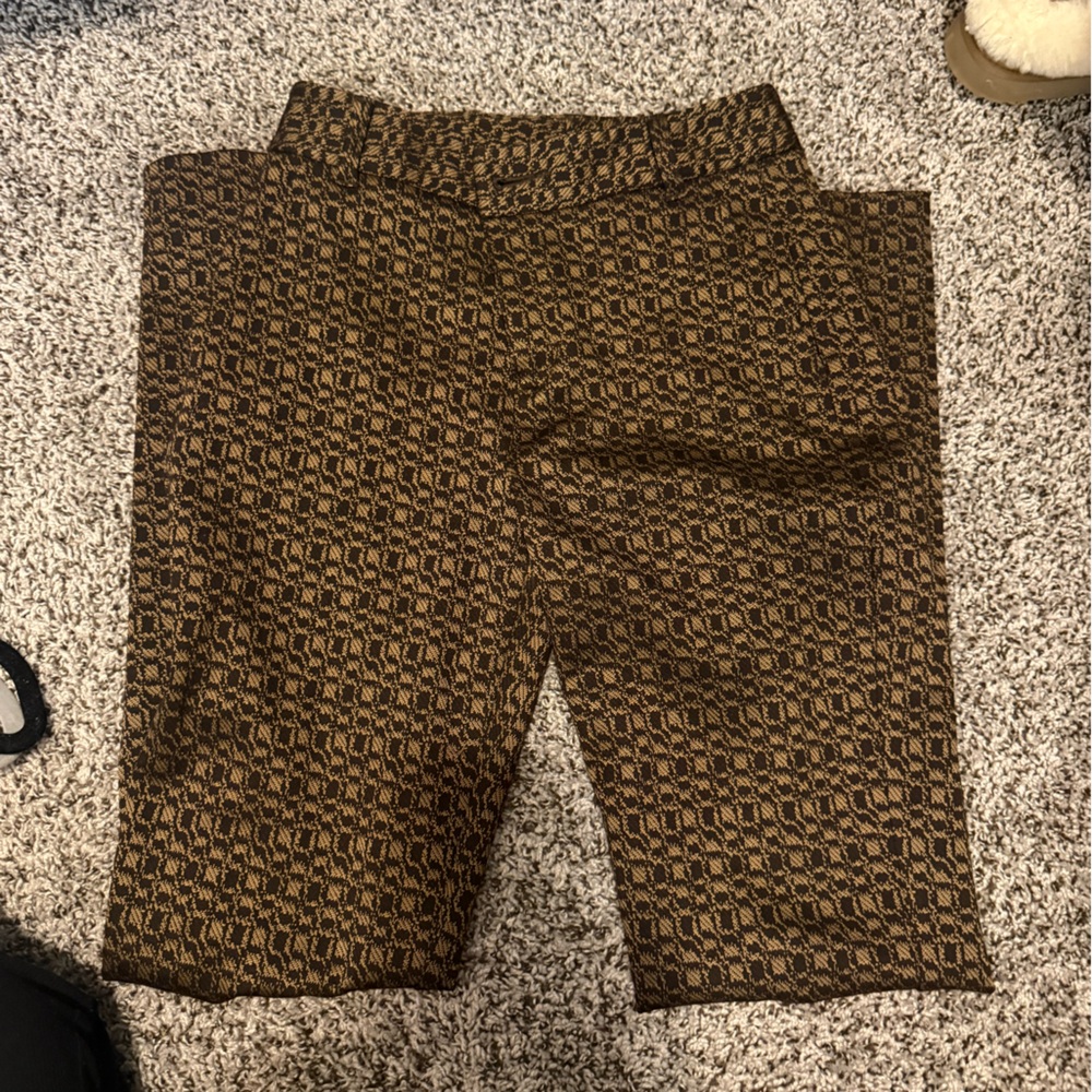 CAbi Brown and Black Geometric Knit Pants